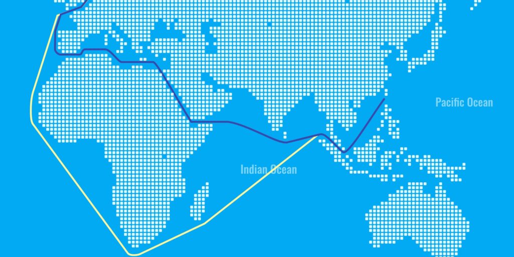 new shipping route due to red sea attacks